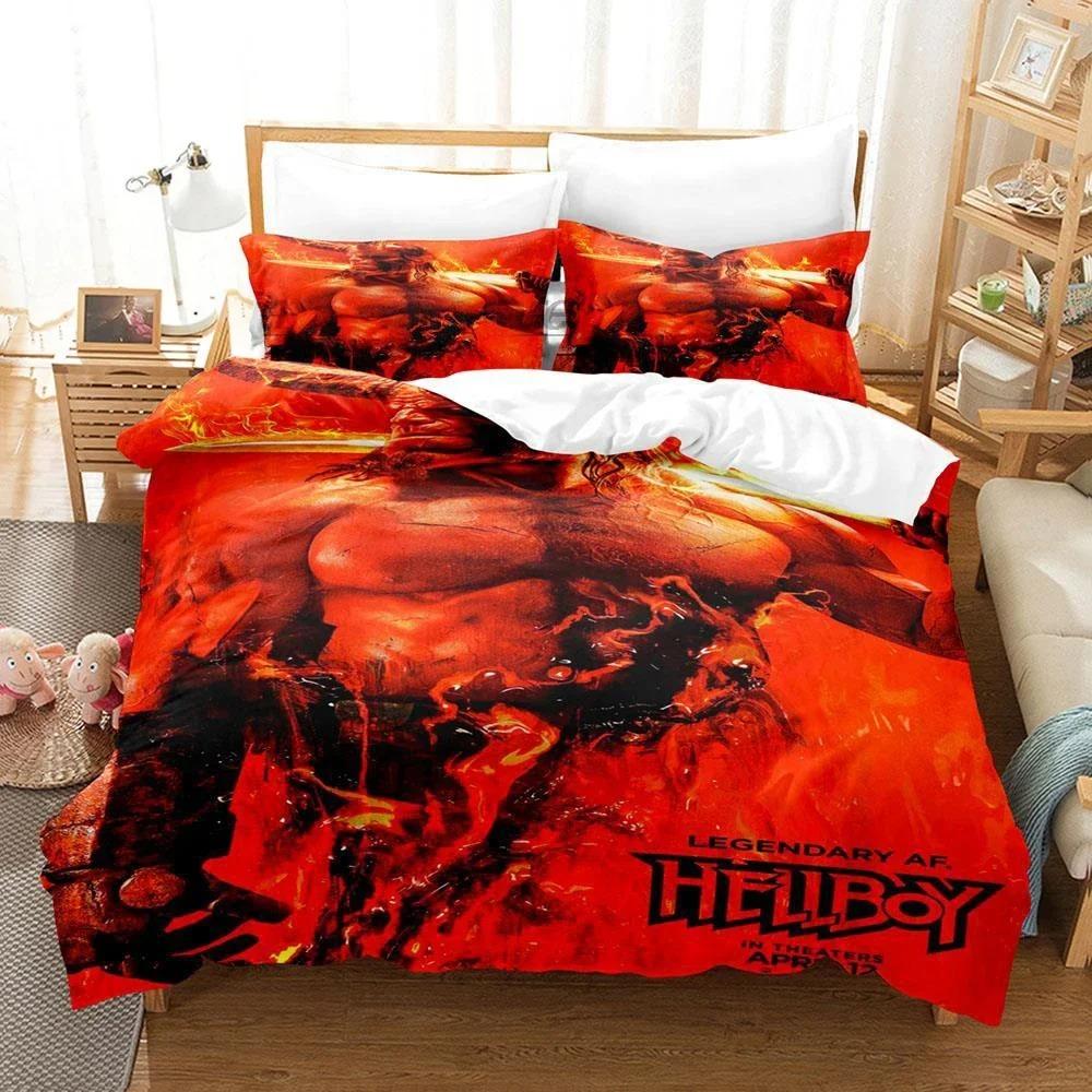 

3D The Film Hellboy Bedding Set Single Twin Full Queen King Size Aldult Duvet Cover Sets For Boys Bedroom 3D Printed EU single(135x200cm)