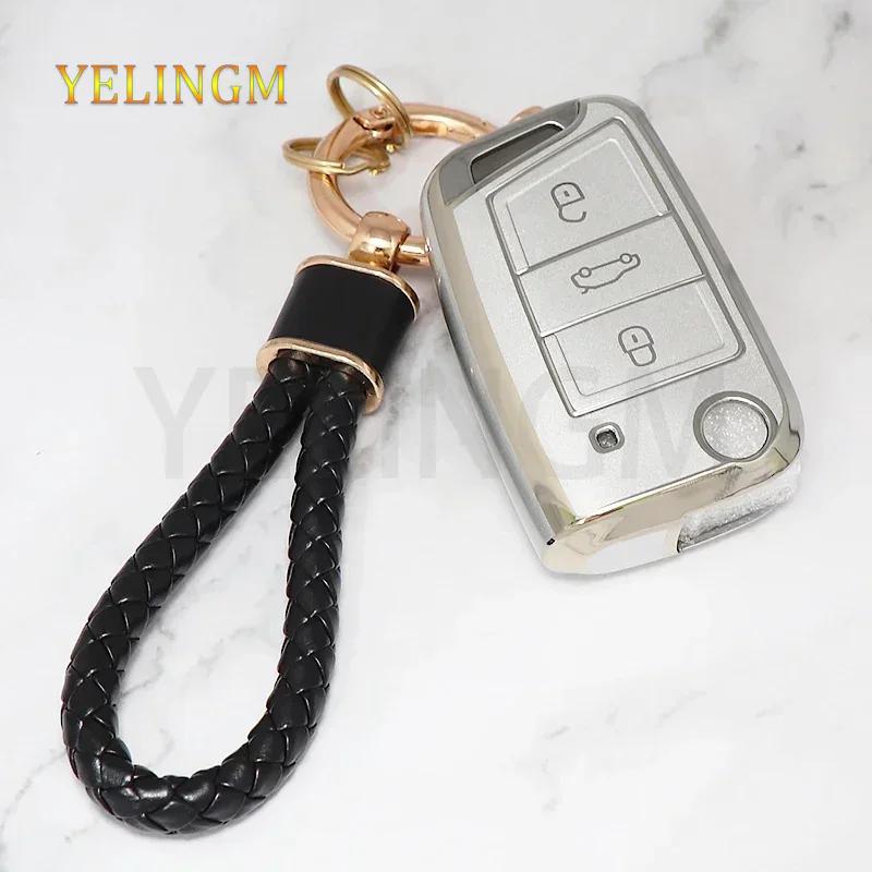 TPU Car Shell Fob Key Case Full Cover For VW Volkswagen Golf 7 MK7 Tiguan MK2 For SEAT Ateca Leon FR 2 Ibiza For Skoda Octavia