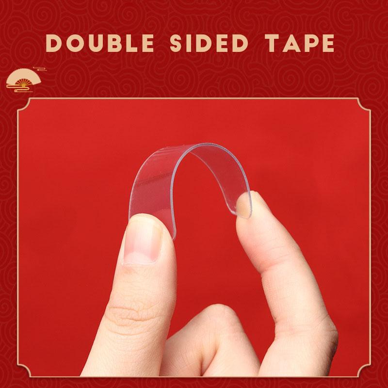 60pcs/Box Double Sided Adhesive Tape Home Improvement Notrace Tape Strips Waterproof Wall Sticker Transparent Double Face Tapes