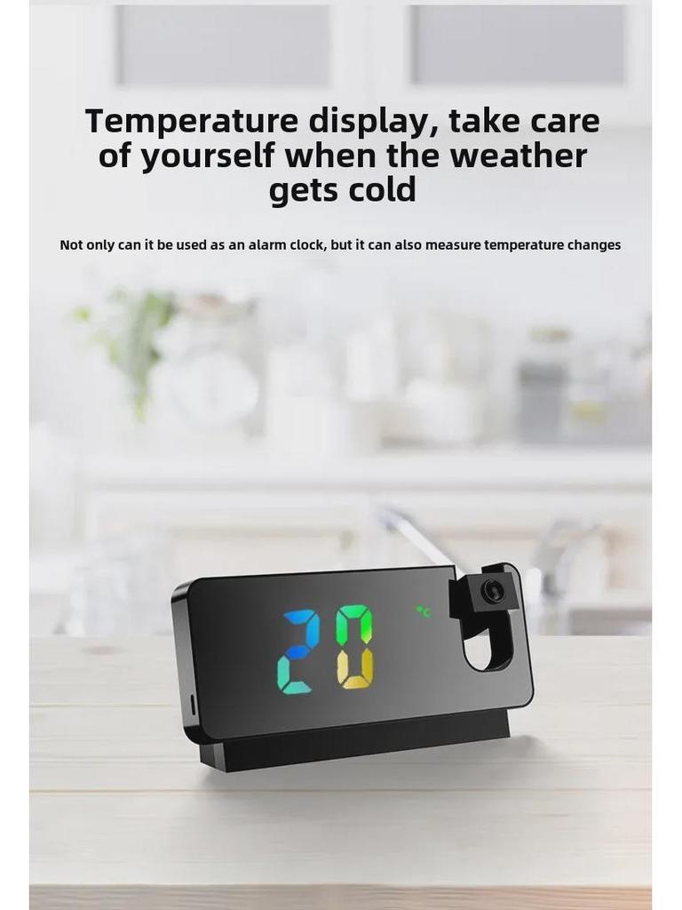 Smart LED Projection Alarm Clock with Temperature and Calendar