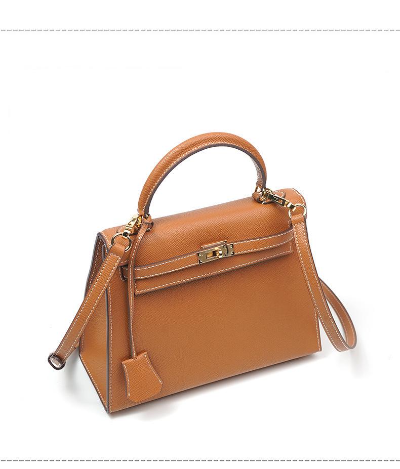 Kelly Bag Genuine Leather Women's Luxury Handbag - 2025 Autumn/Winter Collection: Elegant Shoulder Bag for Commute and High-End Style.