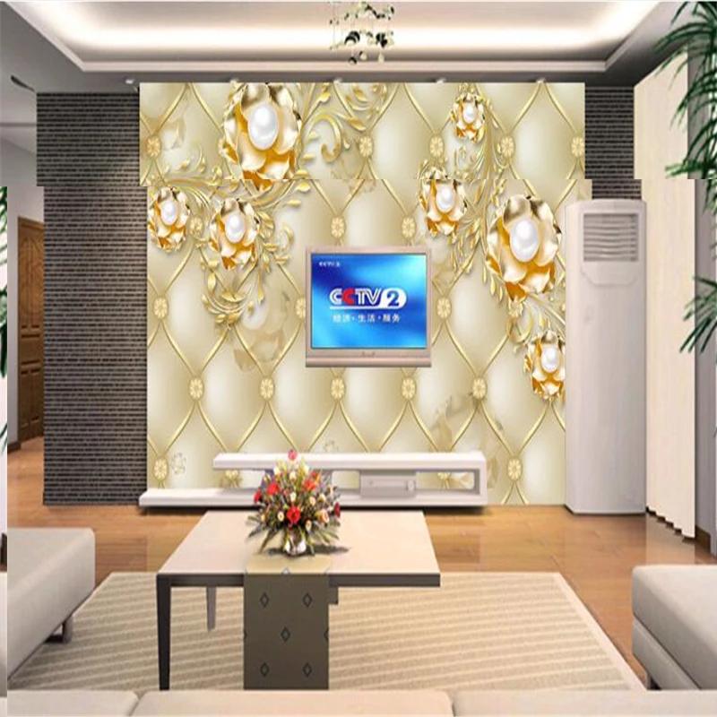 Blumentapete europäischen weichen Paket 3D Wandbild Wohnzimmer Schlafzimmer Home Decor Wallpaper