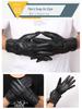 Unisex Sheepskin Leather Motorcycle Gloves with Velvet Lining for Winter Warmth