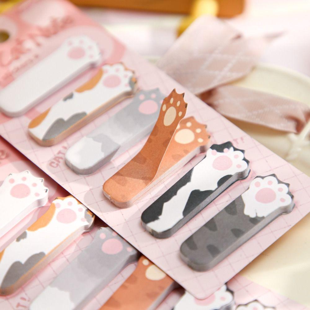 Meow Cat Index Sticker Memo Pad Cat Paw Sticky Note Cute Kitty Index Dividers  Stationery