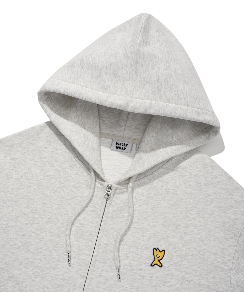Wacky Willy Signature Kiki Wappen Zip-Up Hoodie Light Gray