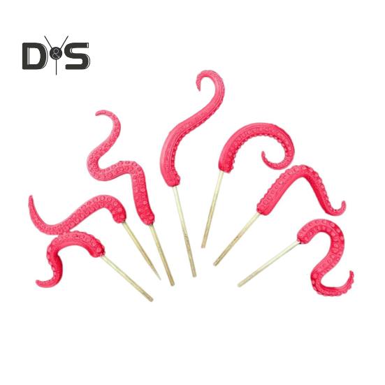 

7 шт. вставок для кашпо щупальца осьминога смоляные щупальца осьминога украшение для цветочного горшка водонепроницаемые щупальца колышки для горшечных растений украшения для бонсай 1 Set красный