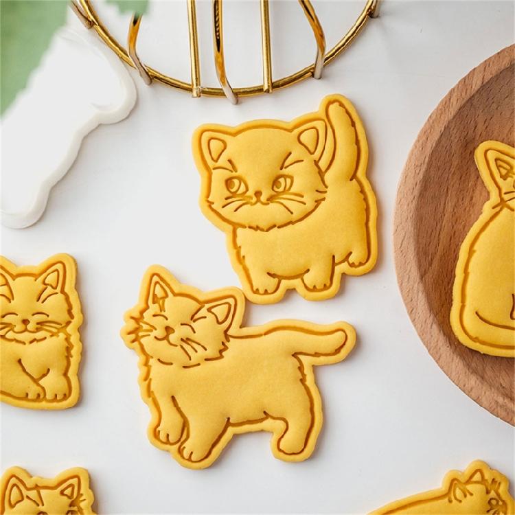 Assorted Cats Shape Cookie Molds Creative Cats Designs Biscuits Baking Stamper for DIY Cookie Making Enthusiasts