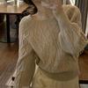 Women's Retro Square Collar Thick Knit Sweater - Autumn/Winter Korean Style, Waist-Slimming, Loose Fit with Twist Pattern