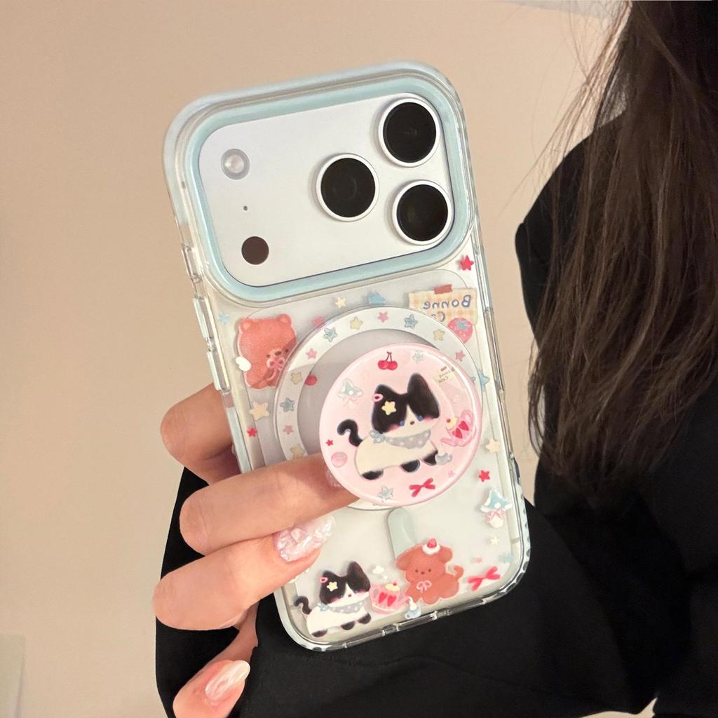 Cute Cat Magnetic Phone Case for iPhone 16, iPhone 17, and iPhone 17 Pro Max
