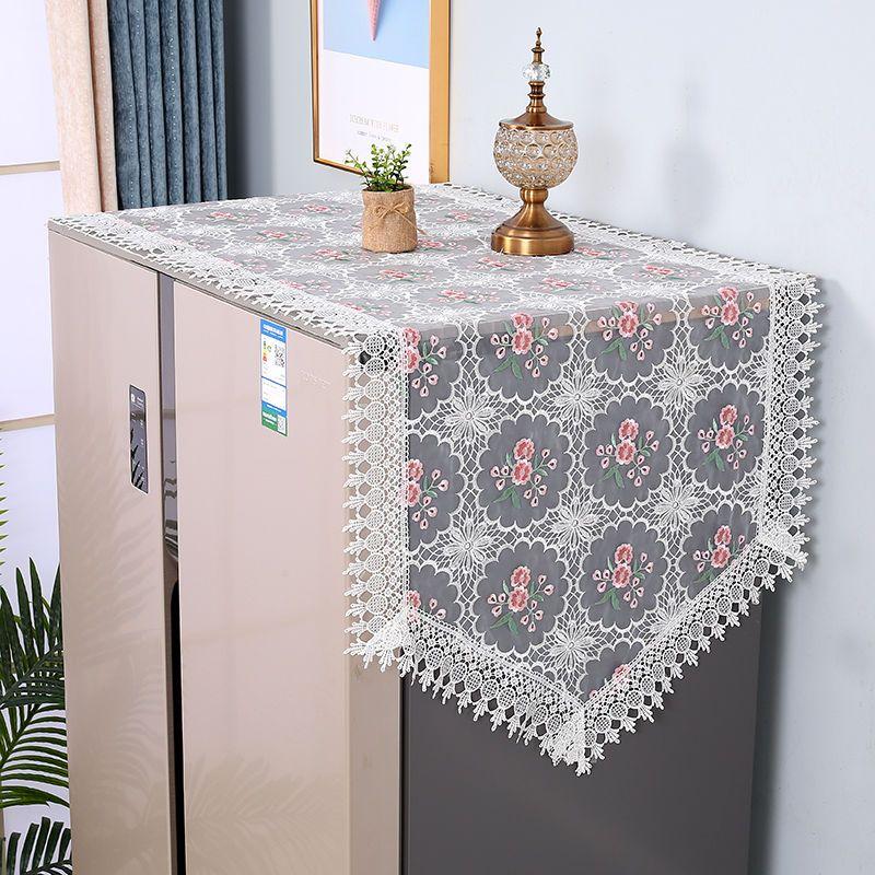 Refrigerator Cover Cloth Single Opening Washing Machine Cover Refrigerator Dust Cover Lace Oil Proof Cover Cloth Covering Dust Cloth