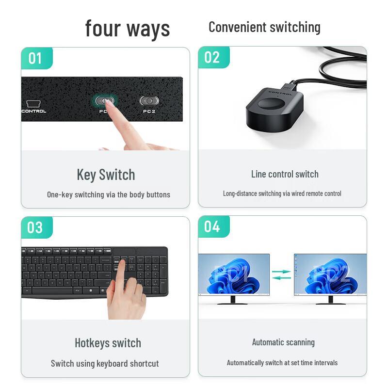 MT-Viki 2-Port VGA KVM Switch with Desktop Controller