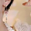 Sweet and Exquisite Zircon Diamond-set Beaded Fringed Romantic Earrings, Stud Earrings, Ear Pendants