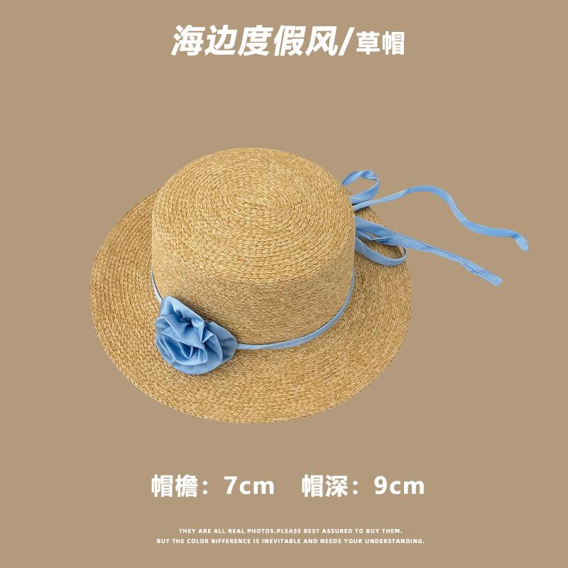 Cappello di paglia donna estate nuovo vacanza al mare spiaggia cappello parasole coprivolto francese cappello parasole cappello protezione solare foto