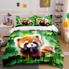 Set de Regalo Temático de Panda Rojo Múltiples Tamaños Habitación de Niños y Adultos Exquisito Juego de Cama de 3 Piezas, Regalo