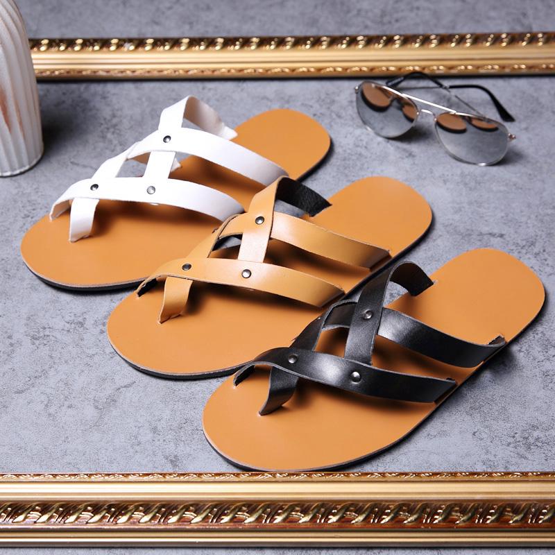 Fashion Summer Fashionable Men Slippers European American Lightweight and Comfortable Business Flip-flops Beach Shoes Men Sizes 38-44