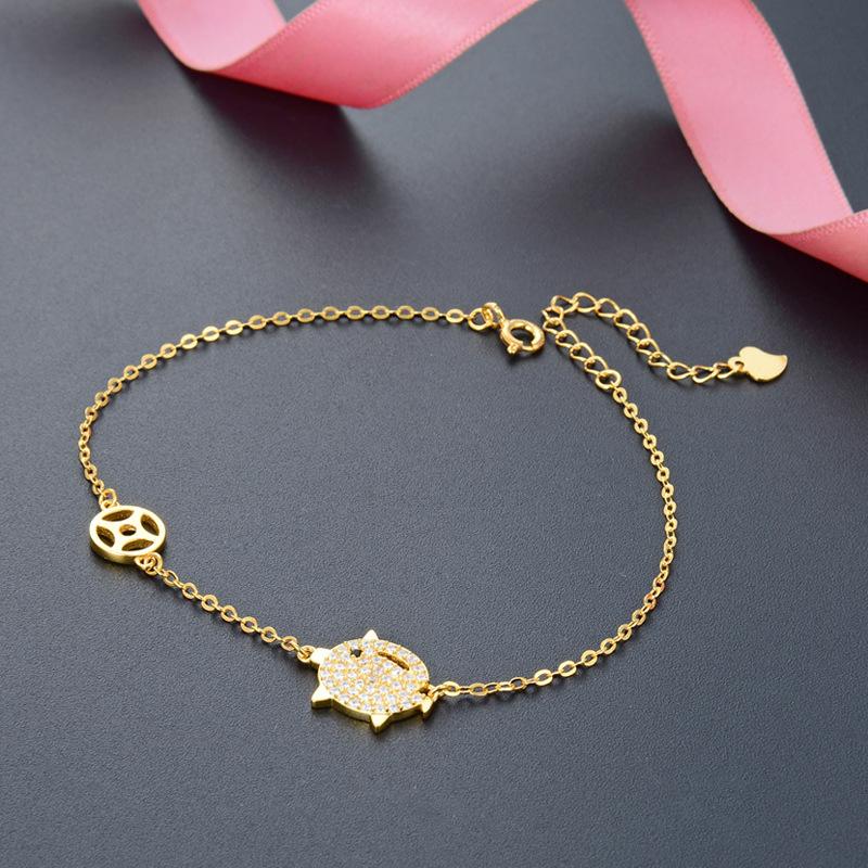 Lindon Kvinner Zircon 925 Sterling Sølv Smykker Geometrisk Perle Kjede Link Armbånd Mote Fin bryllupsgave til kjæresten