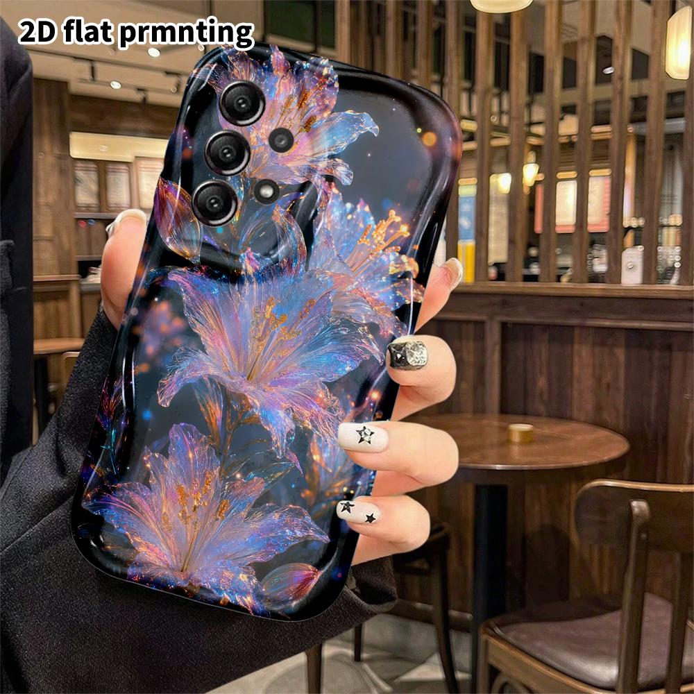 Phone Case: 2D Flat Samsung Galaxy A34 A35 M05 M06 S20 S22 S21 FE Plus 5G Protective Case, Crystal Lily, Christmas and Halloween Gifts