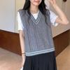 College Style Vest Women's New 1116 New Autumn and Winter Sweater Vest Women's Outer Knitted Sweater Vest Stacked Wearing Vest