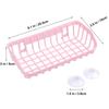 Pink Plastic Suction Storage Rack For Kitchen Bathroom Wall Mount Hollow Drainable Organizer 3Kg Capacity Draining Rack