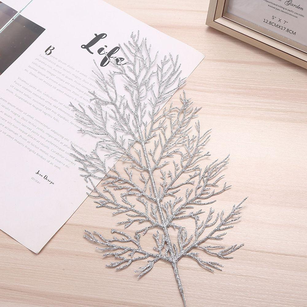 Wedding Home Glitter Glitter Leaves Christmas Tree Decor Artificial Flower Christmas Decorations