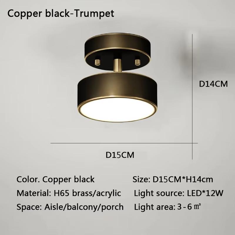 

Modern LED Ceiling Light Copper Lamp For Bedroom Living Room Light Nordic Round Gold Black Entryway Corridor Aisle Decor Fixture Warm white