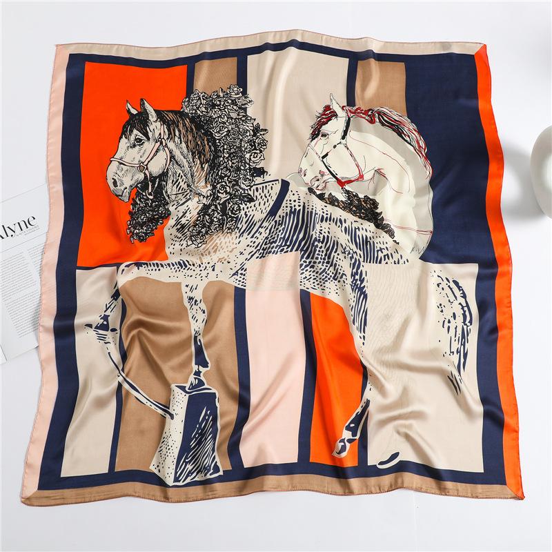 Spring Scarf Women's Luxury Design Polyester Material Smooth Scarf Soft Muslim Headscarf Shawl Beach 90x90cm