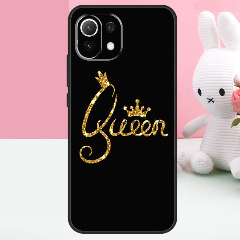 Cute King Queen Crown Case For Xiaomi 15 Ultra 14 13 15T 13T 14T Pro 17 Pro Max POCO F7 X7 Pro X5 X6 F5 F6 Funda