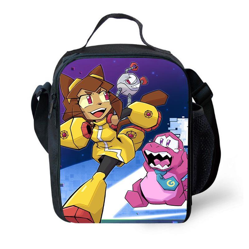 Kids Insulated Lunch Bag With Ice Pack Elementary School Students Cartoon Print Single Shoulder Picnic Tote
