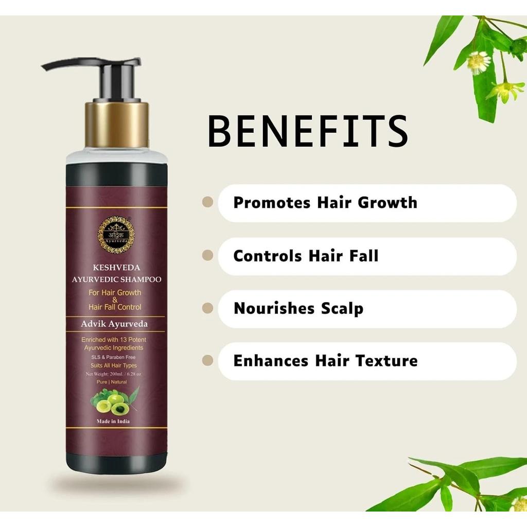 Advik Ayurveda Keshveda Ayurvedic Shampoo 200ml