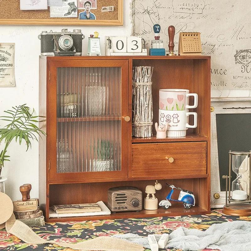 Küchenschrank Boden Multifunktionaler Seitenschrank Aufbewahrung mit Tür Massiver Bambus Modern Schlichtes Anordnungsregal Heimschrank