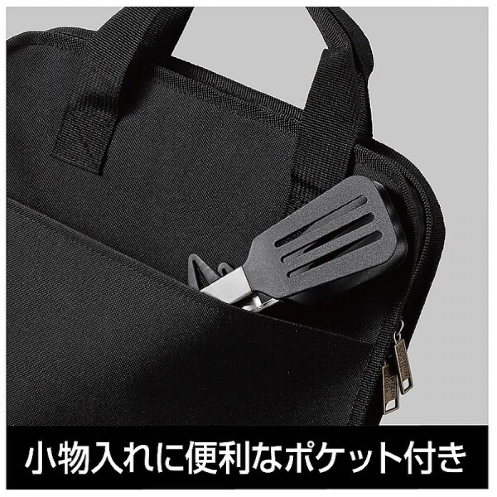 Captain Stag Outdoor Iron Plate Multi Griddle Bag For 25cm With Cushion And Pocket Black Ug 1599