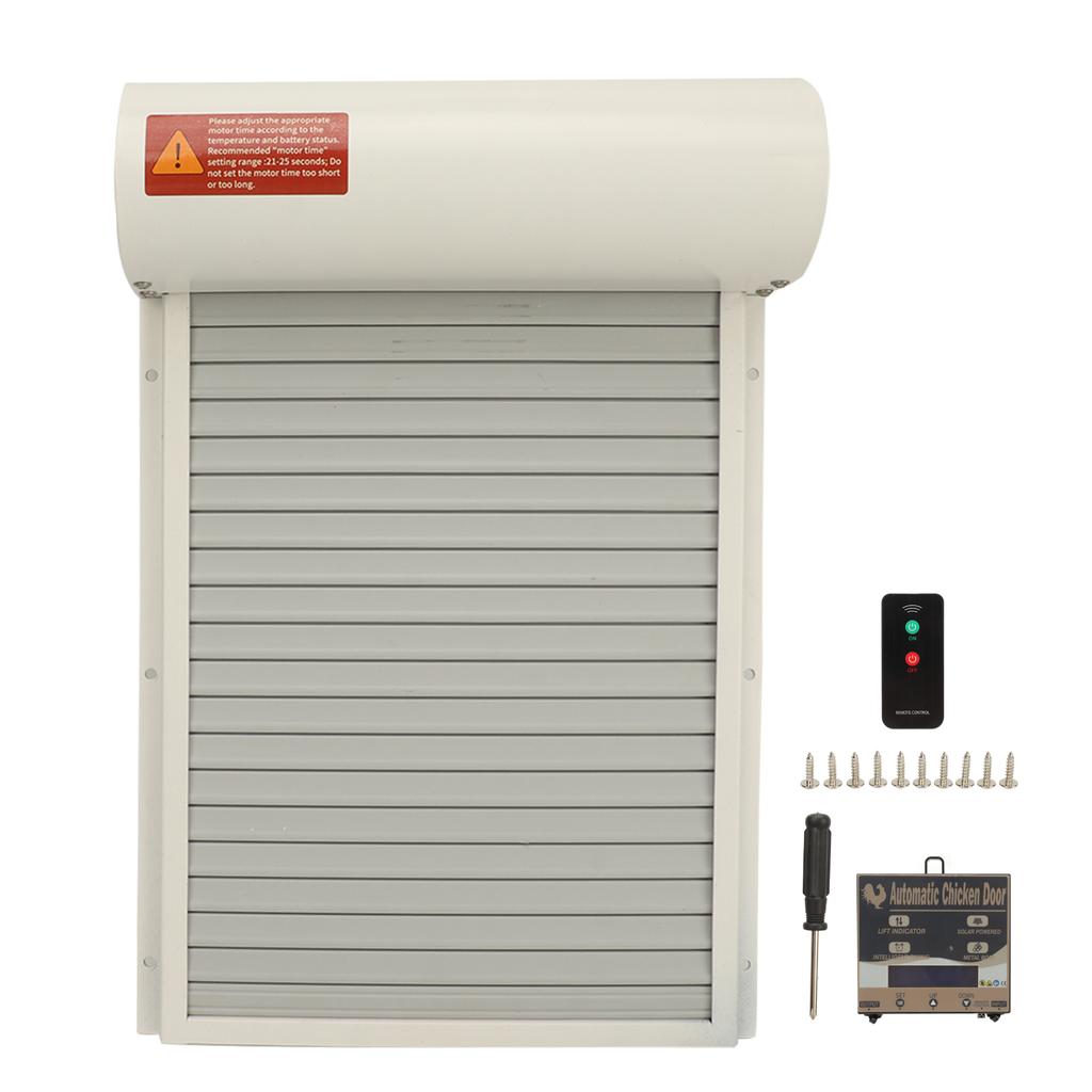 Automatic Chicken Coop Door Opener Battery Powered Timer Light Sensor Remote Control LED Display
