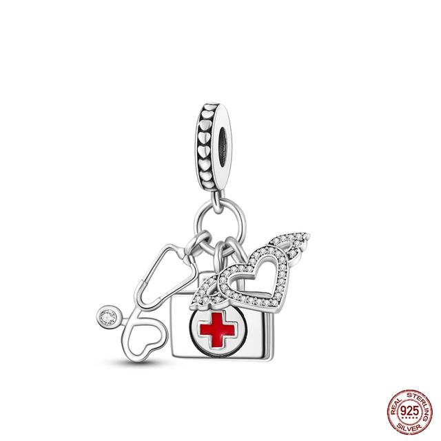 New 925 Sterling Silver Red Color Series Heart Shape Charms Beads Lucky Jewelry Gifts