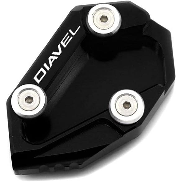 Motorcycle Foot Stand Side Enlarger Kickstand Stand Extension Plate Pad Compatible with Ducati Diavel 1200 2010-2017 (Red)