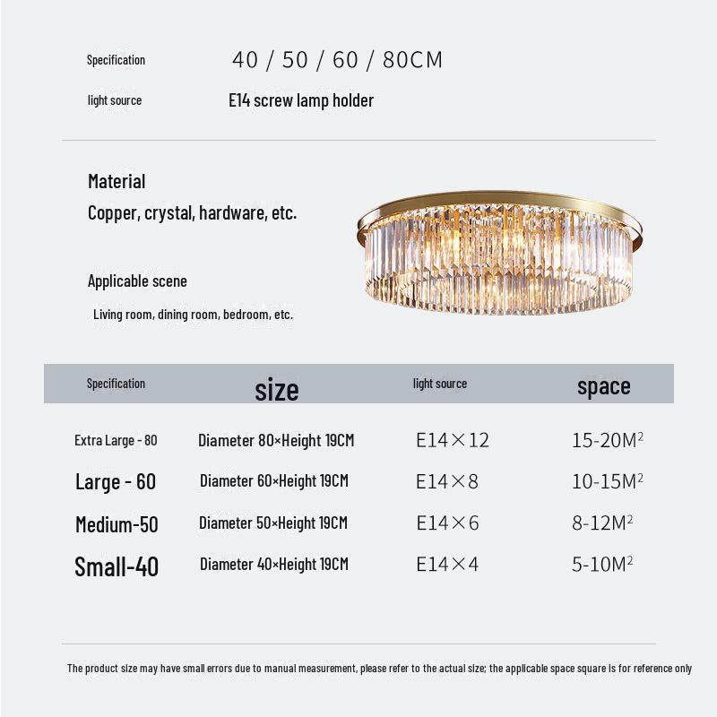Modern Luxury Crystal LED Ceiling Lamp for Living Room, Bedroom, Study, or Restaurant