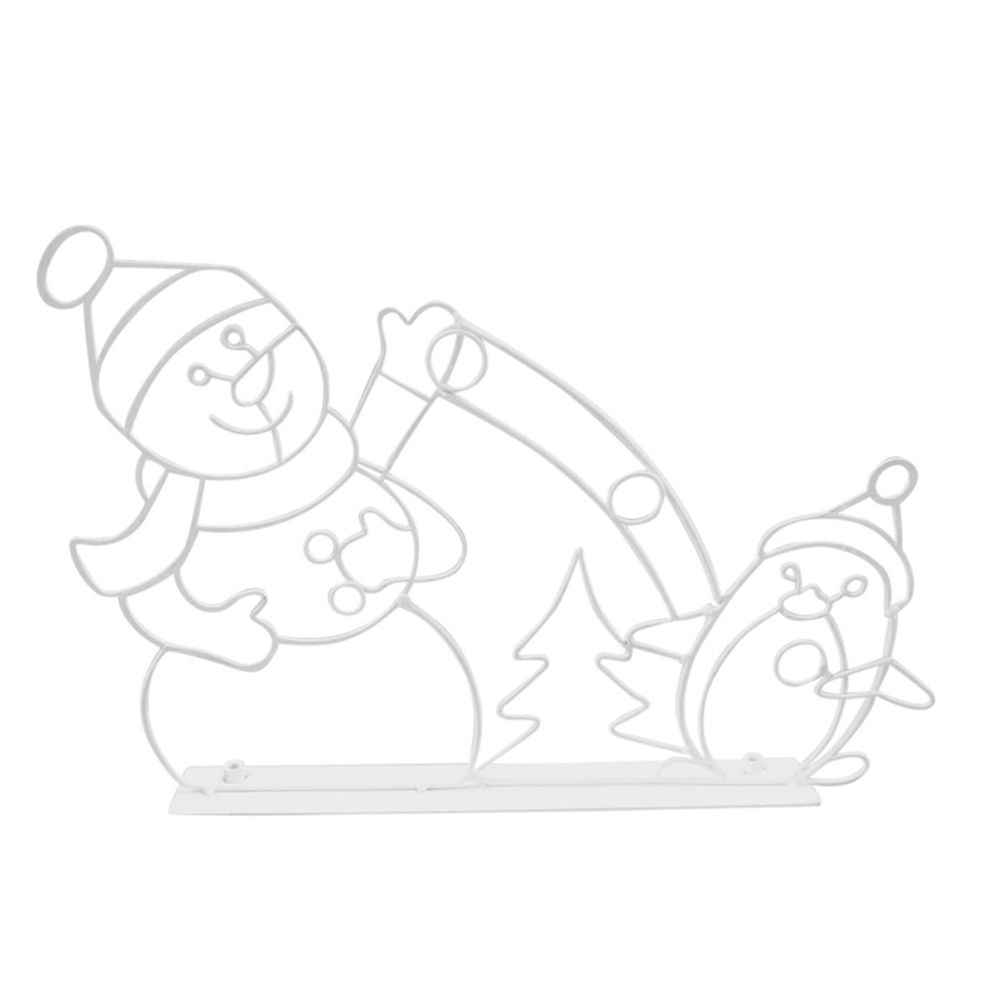 Yard Wrought Iron Luminous Snowman Frame Light Decoration Christmas Animation Light String