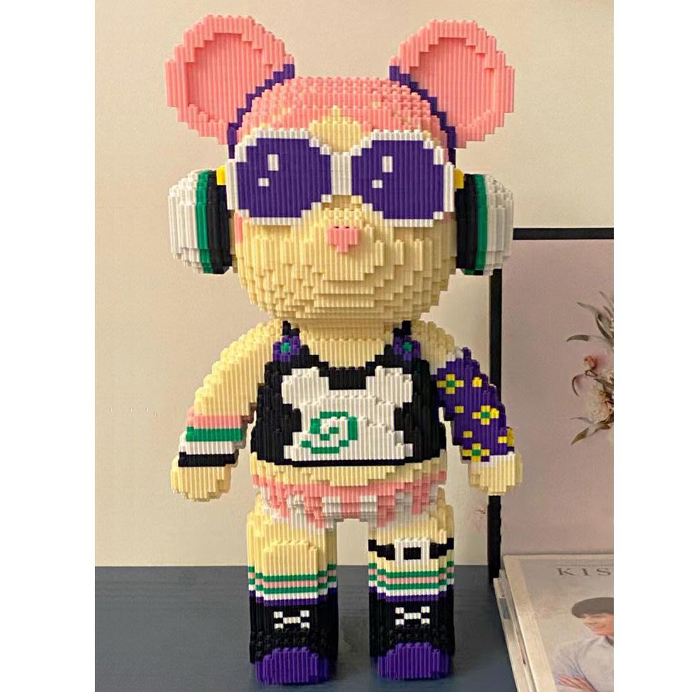 Kreative Halbanatomie Bär Nano Bausteine Cartoon Farbe Mit Schublade Modell Mini Diamant Ziegel Spielzeug Für Kinder