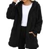 Women's Fashionable Casual Warm Thick Checkered Plush Mid-length Elegant Button And Zipper Cardigan Coat