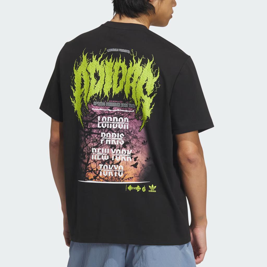 Adidas Originais Q12 Morte Moda Confortável Camiseta de Manga Curta Gola Redonda Homem Tops Preto KA2256