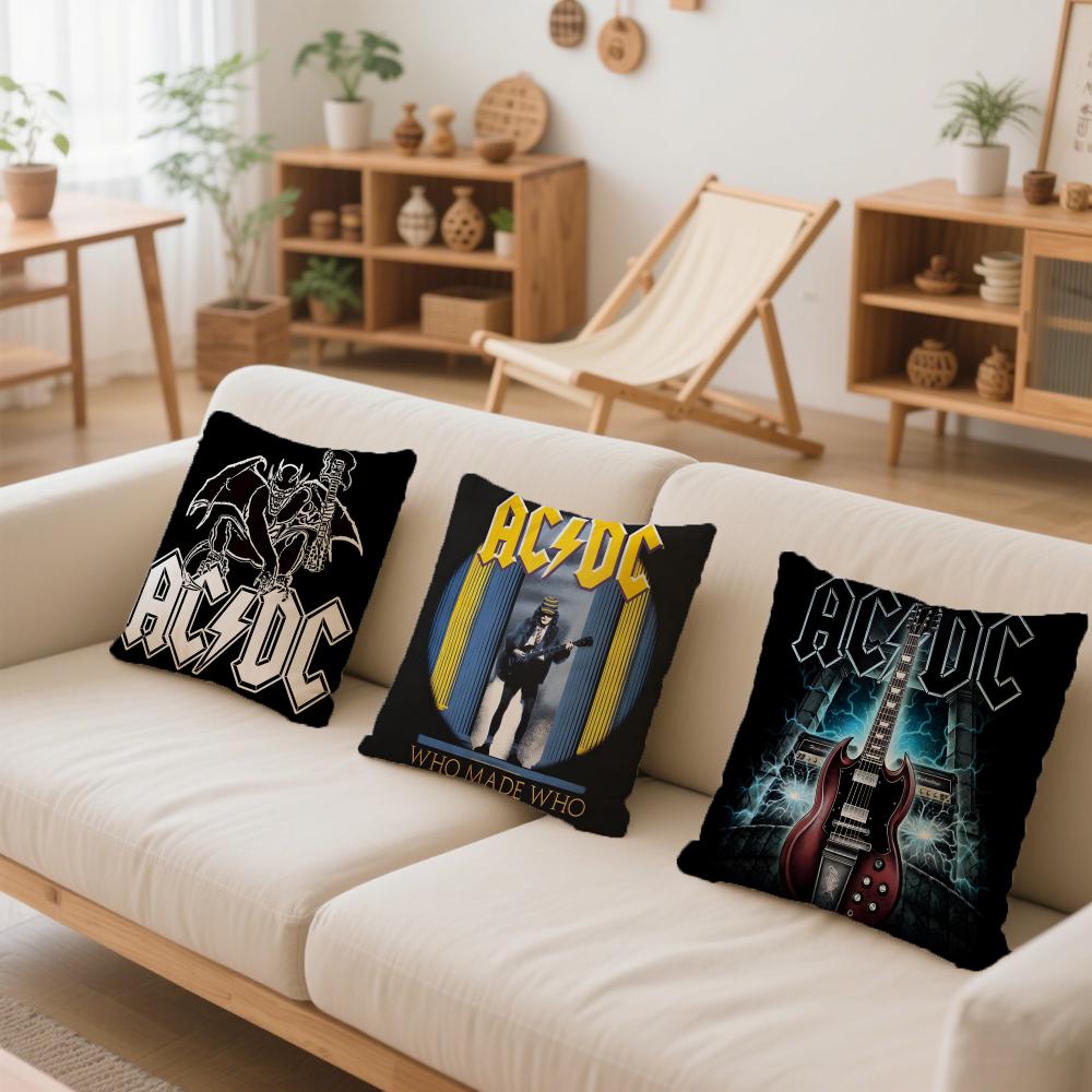 Band A-AC D-DC Cushion Cover Comfortable Reversible Pillow Cover Ideal for Car Sofa Bedroom & Beyond