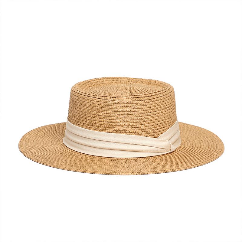 

High-Quality Wide-Brimmed Panama Straw Hat For Beach Trips Summer Sun Protection Hat A