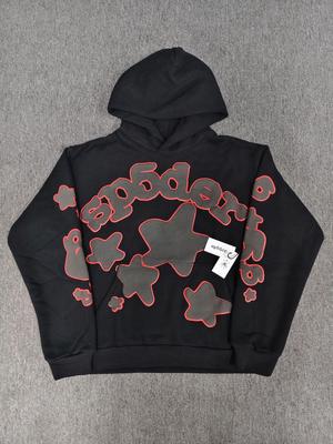 Men's Spider Star Heavyweight Hoodie: Trendy Velvet Plus Sweatshirt