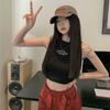 American Sweet Spice Girl I-shaped inner sling vest women with chest pad short outer sleeveless jazz dance top summer