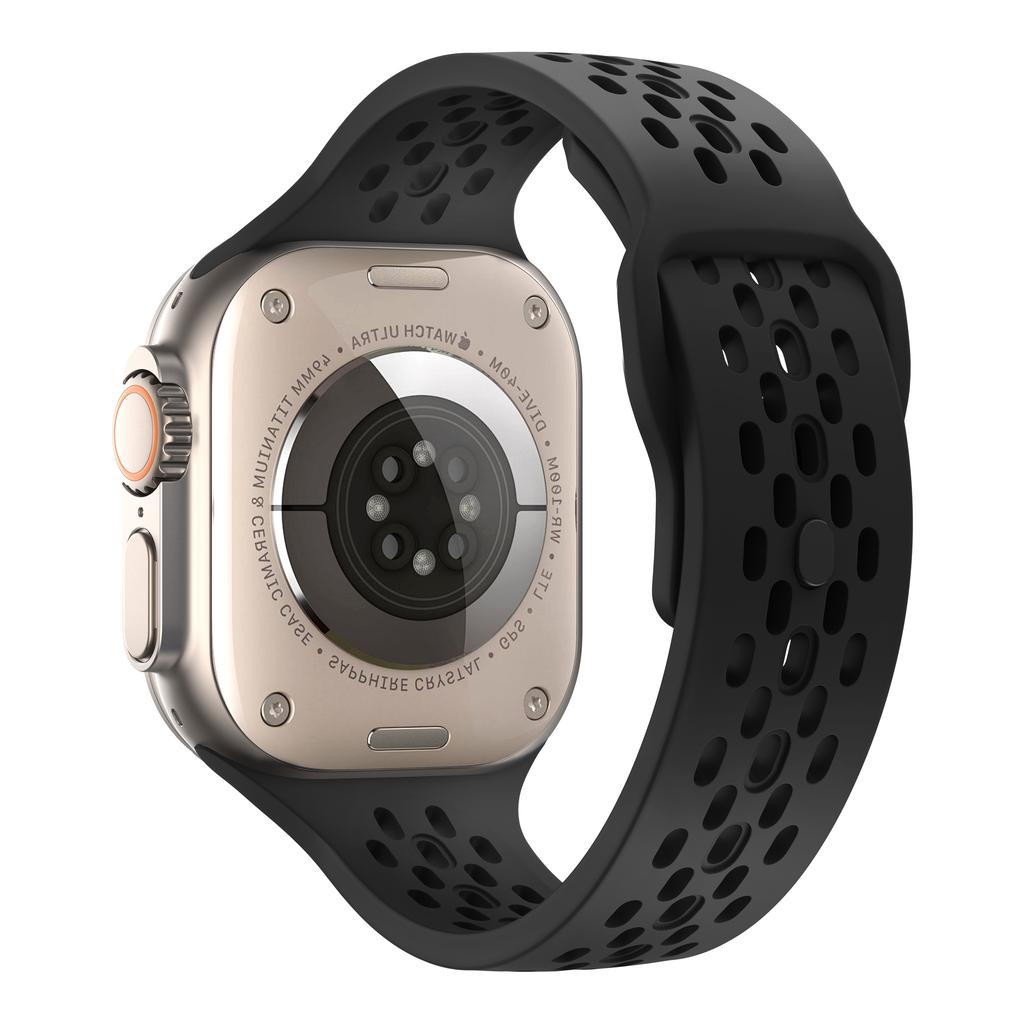 Oddychający silikonowy pasek do Apple Watch Ultra3 49mm 46mm 45mm 44mm 42mm 41mm 40mm bransoletka sportowa iWatch Series 11 10 9 8 7 6 SE3 pasek
