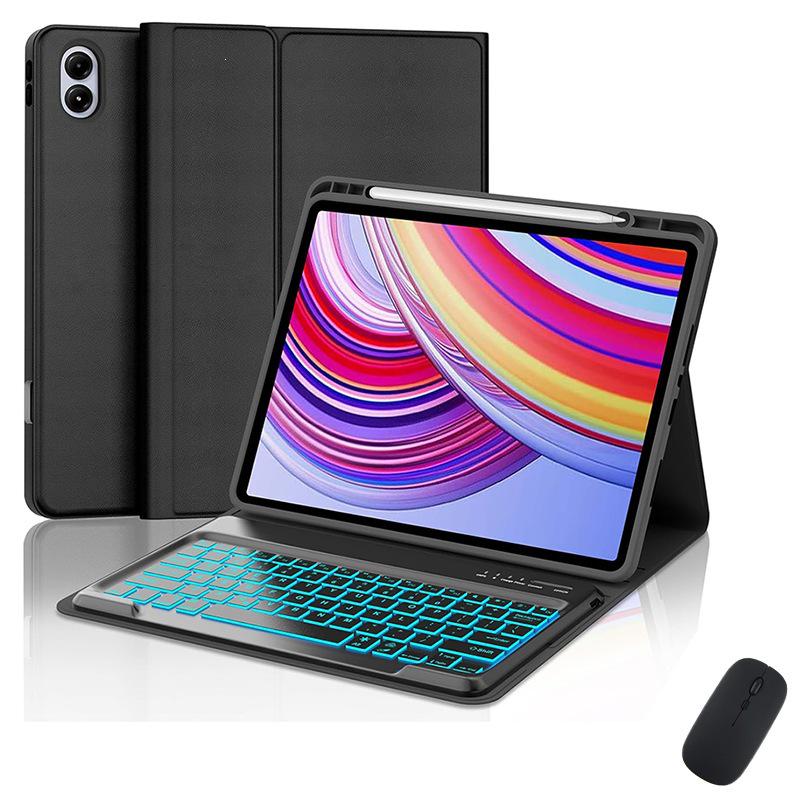 Redmi Pad Pro 12.1 Case: Backlit Bluetooth Keyboard with Pen Slot for Xiaomi PocoPad