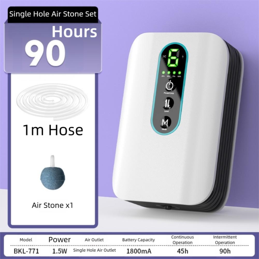 

Rechargeable Fish Tank Air Pump Single/Double Hole Portable Air Pump Outdoor Fishing 1.5W