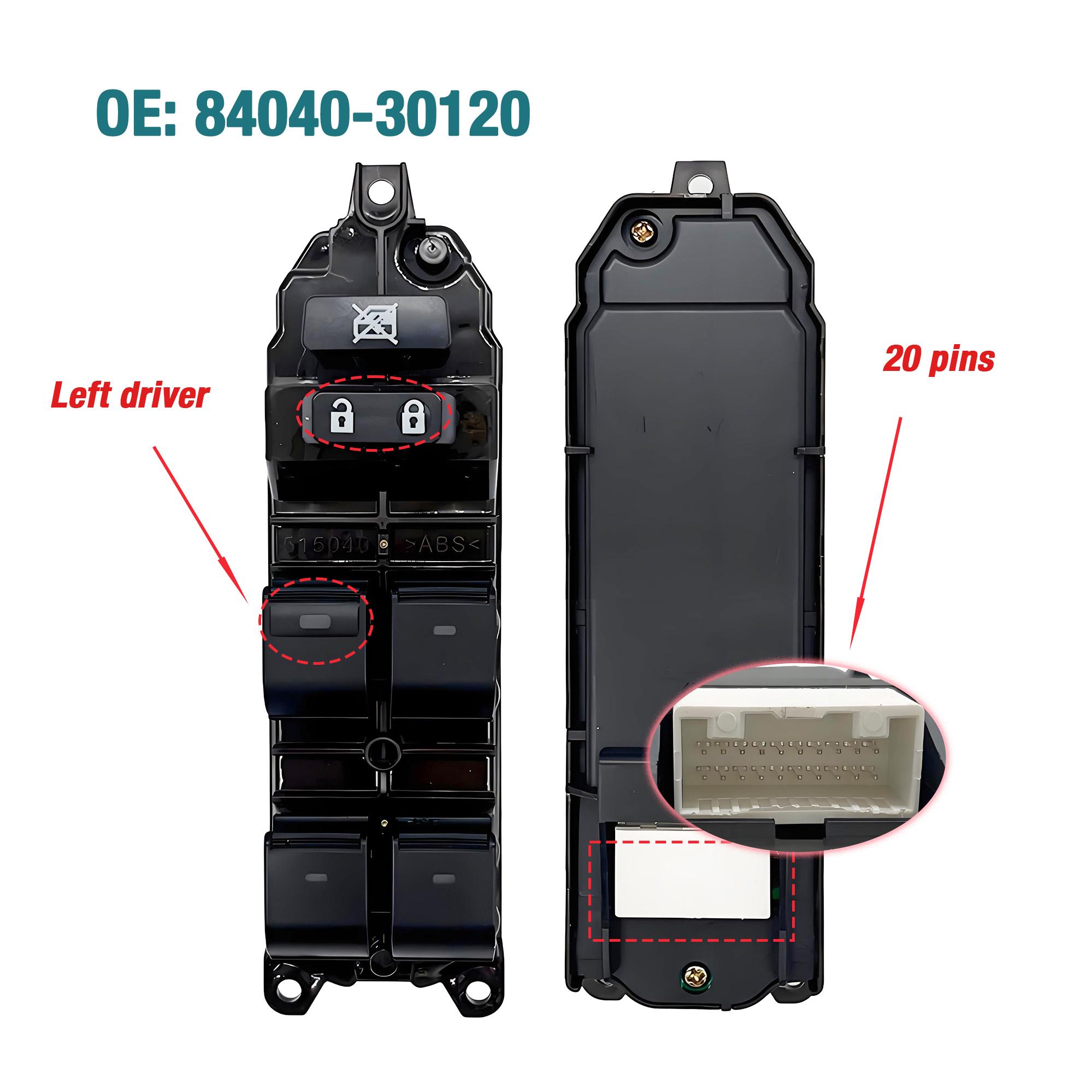84040-30120 8404030120 For Toyota Lexus GS300 GS350 GS430 2006-2011,Left driver Side Power Master Window Control Switch Button 84040-30120