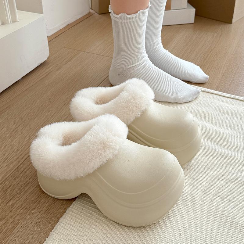 Arch support cotton slippers new autumn and winter outer wear thick bottom warm plush waterproof cotton drag