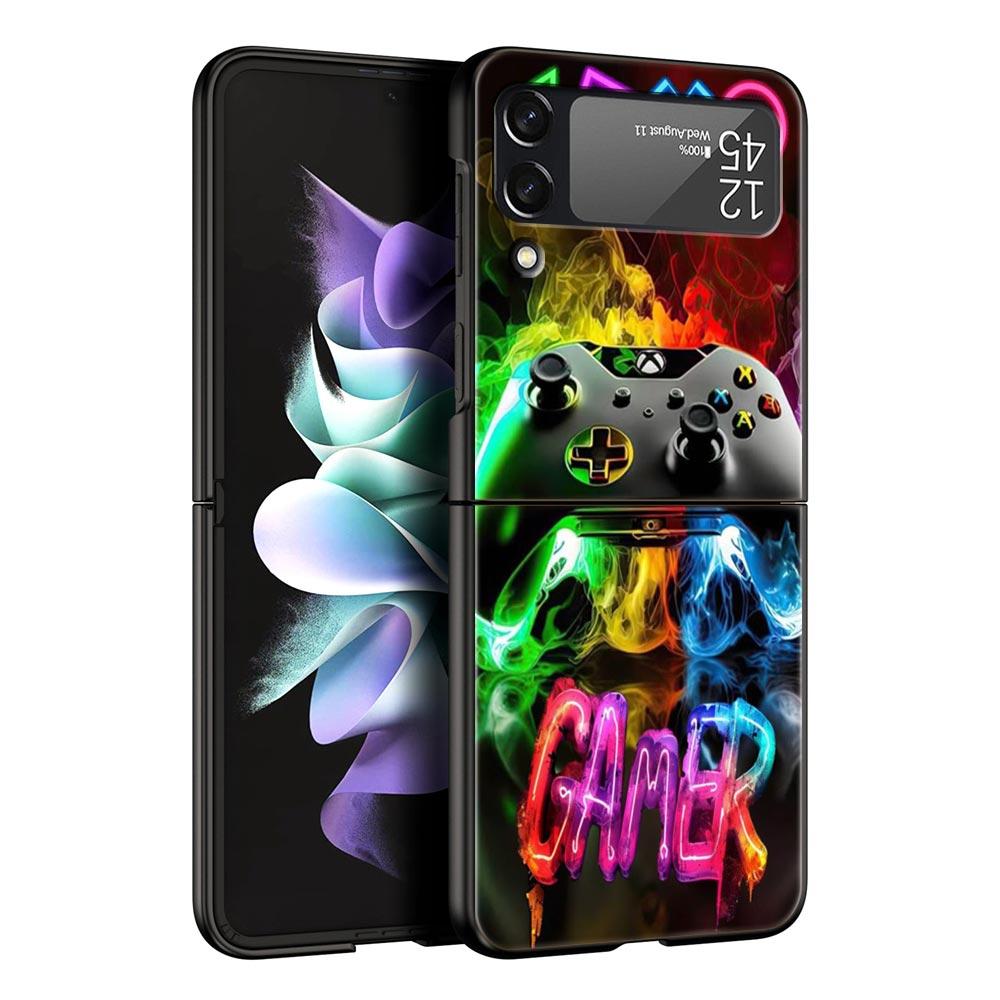 Technology Game Console Hard PC Phone Case For Samsung Galaxy Z Flip 7 6 5 4 Black Cover For Galaxy Z Flip 3 Foldable Shell Bags