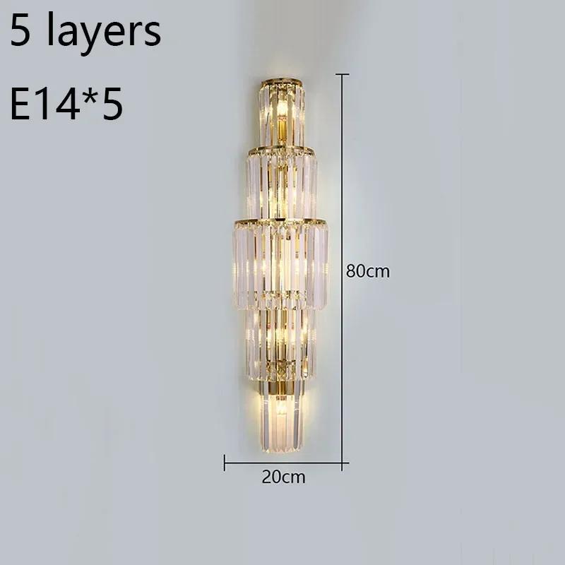 European Luxury Hotel Lobby Crystal Wall Lamp Club Villa Living Room Office Indoor Room Decoration Lighting Fixture Wall Lamp